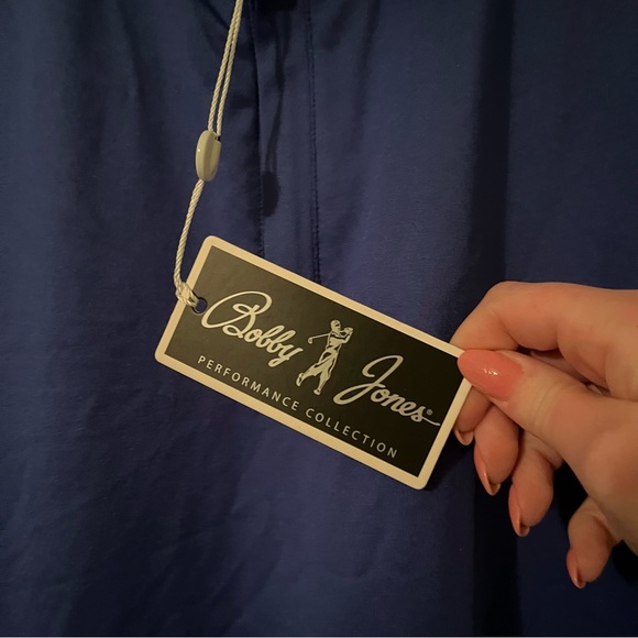 NWT Bobby Jones Performance Collection Navy Quarter Zip Vest Size Large - Picture 5 of 10